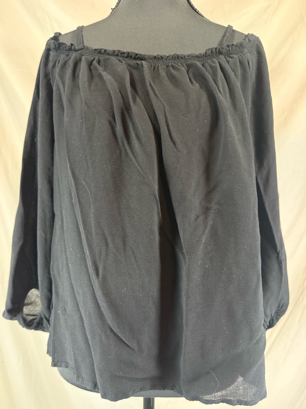 Zara Woman Off-the-Shoulder Peasant Blouse Black - Size Medium